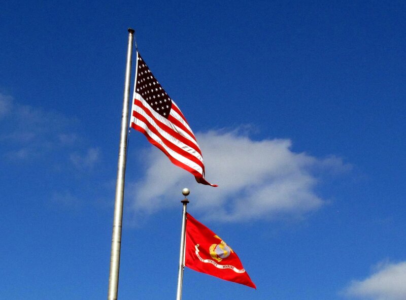 American and Marine Flags