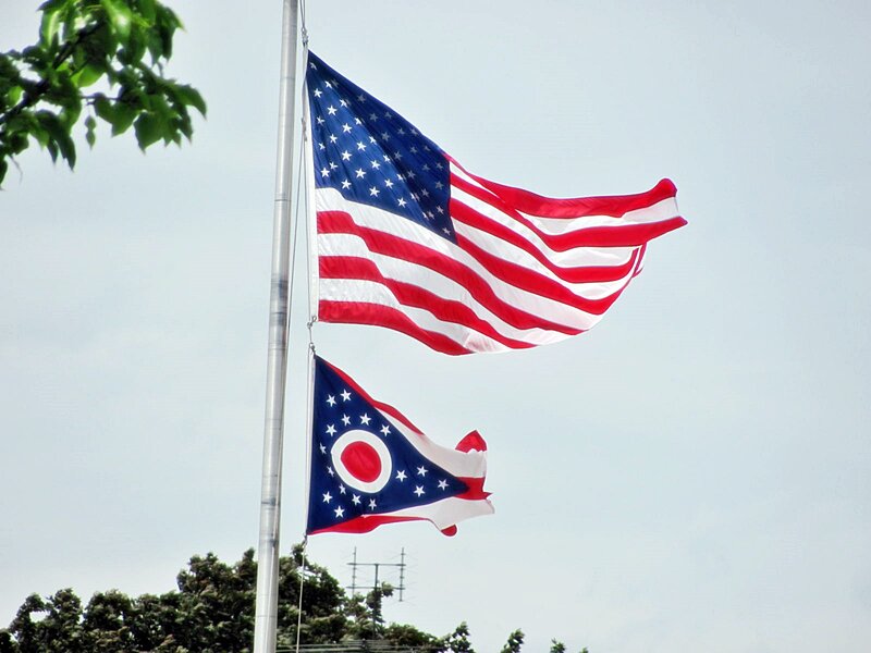 American and Ohio Flags