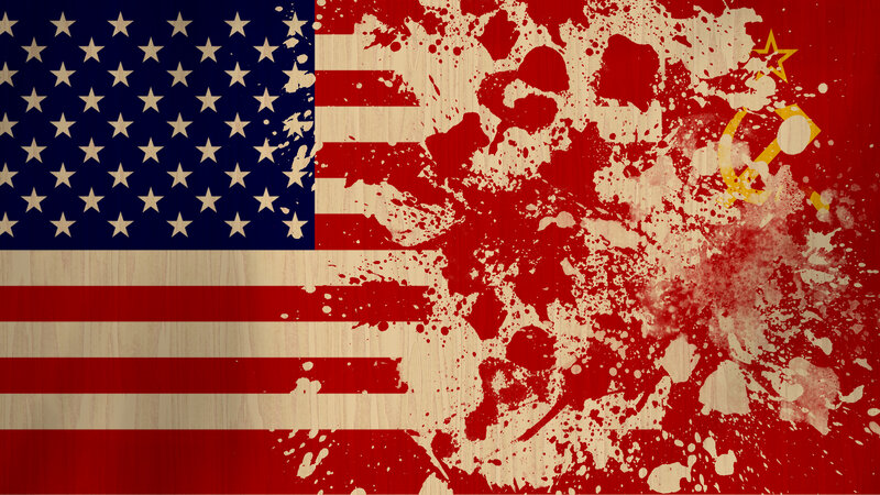 American and Soviet Flags