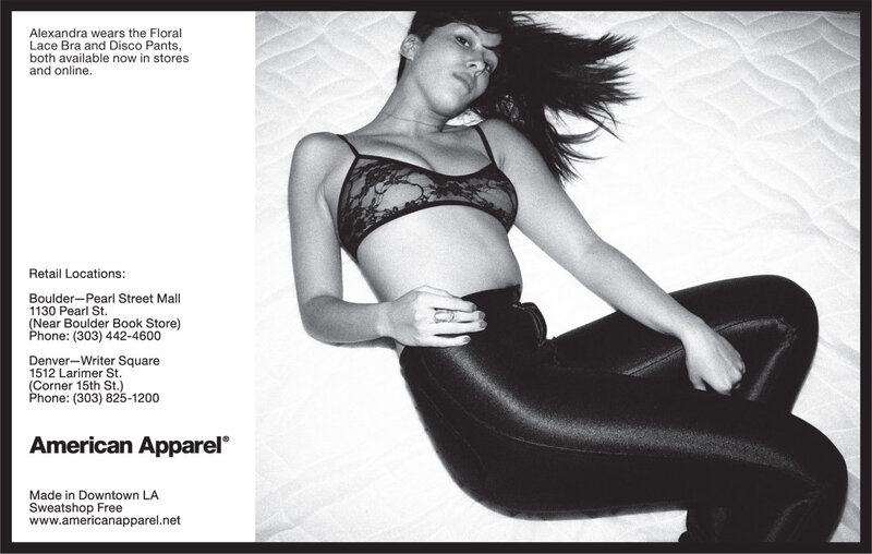 American Apparel ad featuring Alexandra