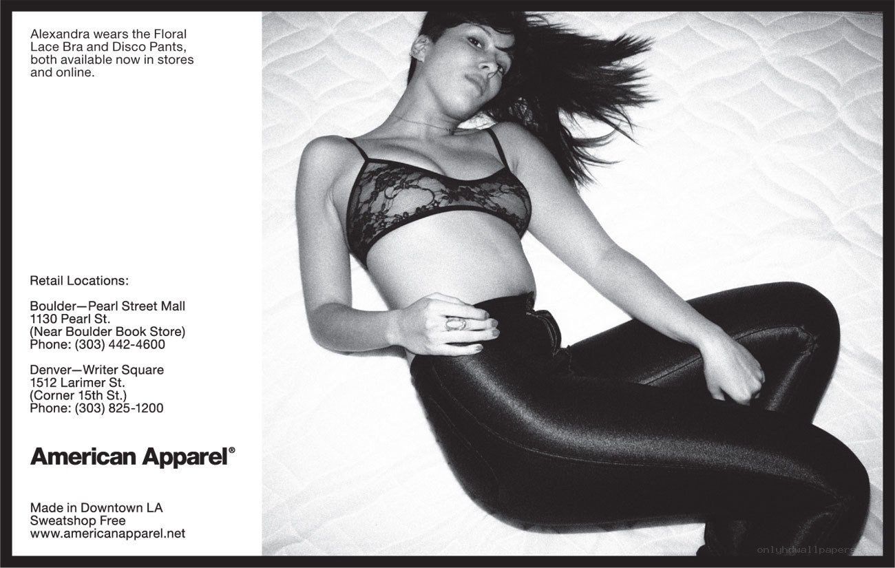 American Apparel ad featuring Alexandra