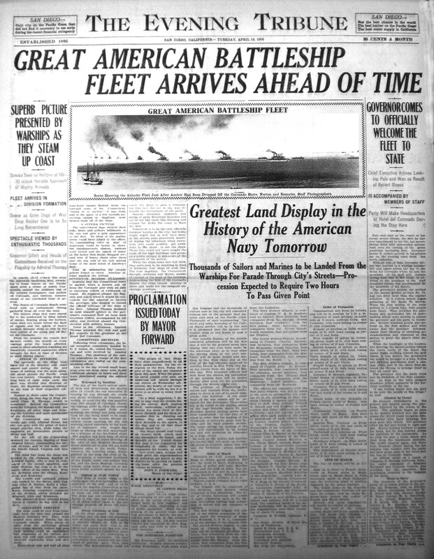 American Battleship Fleet Arrival