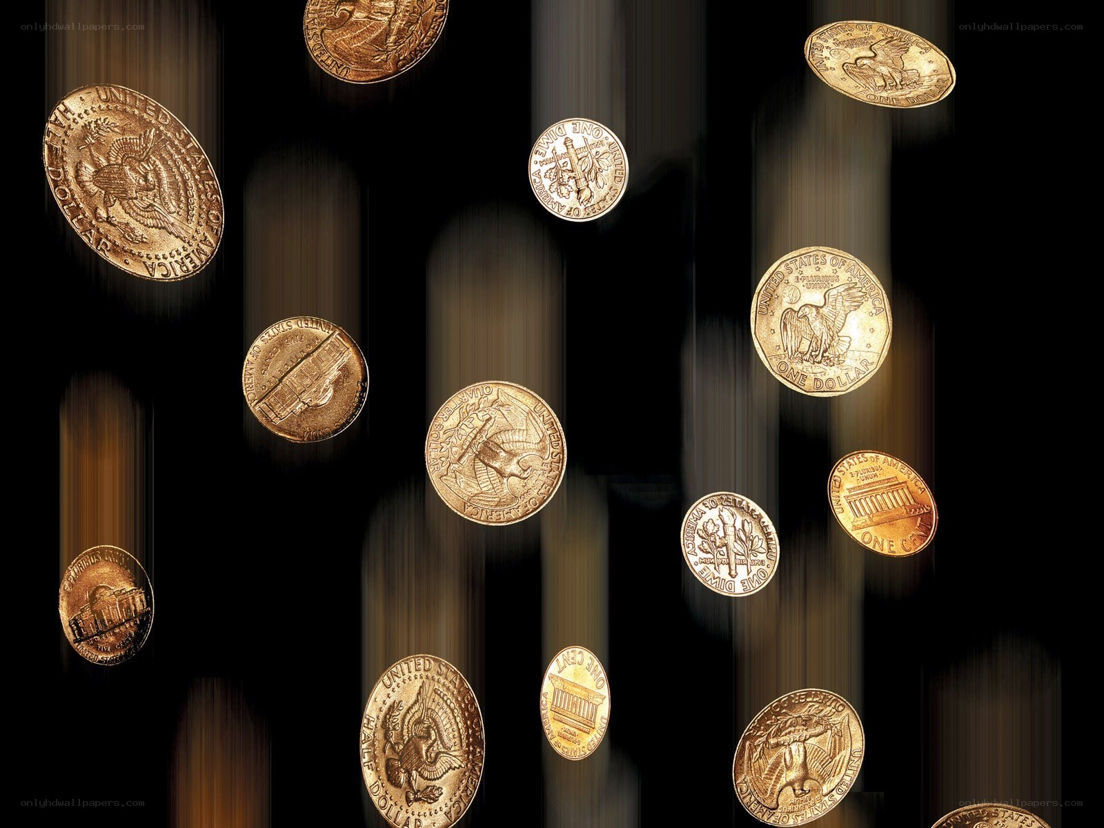 American coins in motion