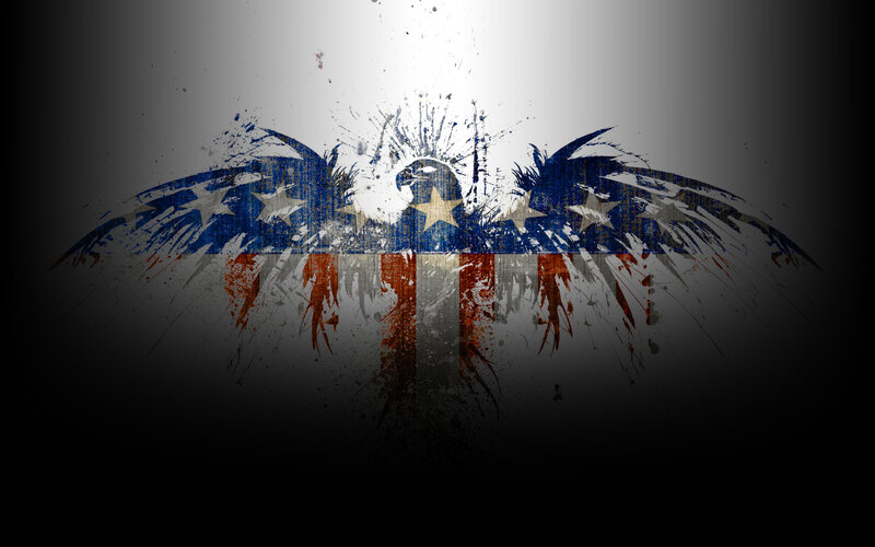 American eagle with flag design