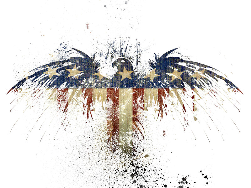 American eagle with flag design