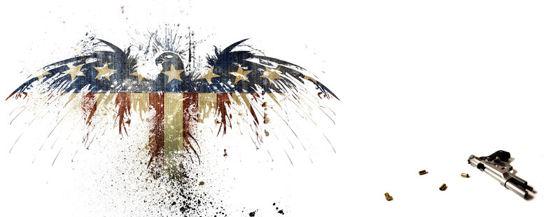 American eagle with gun