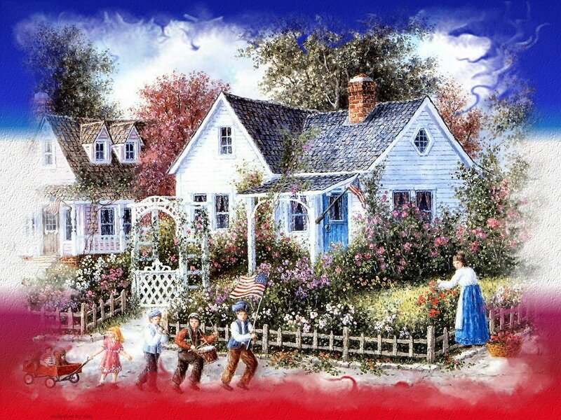 American family in a garden