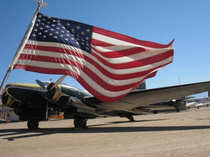 American Flag and Airplane