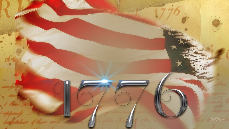 American Flag and Eagle — Red