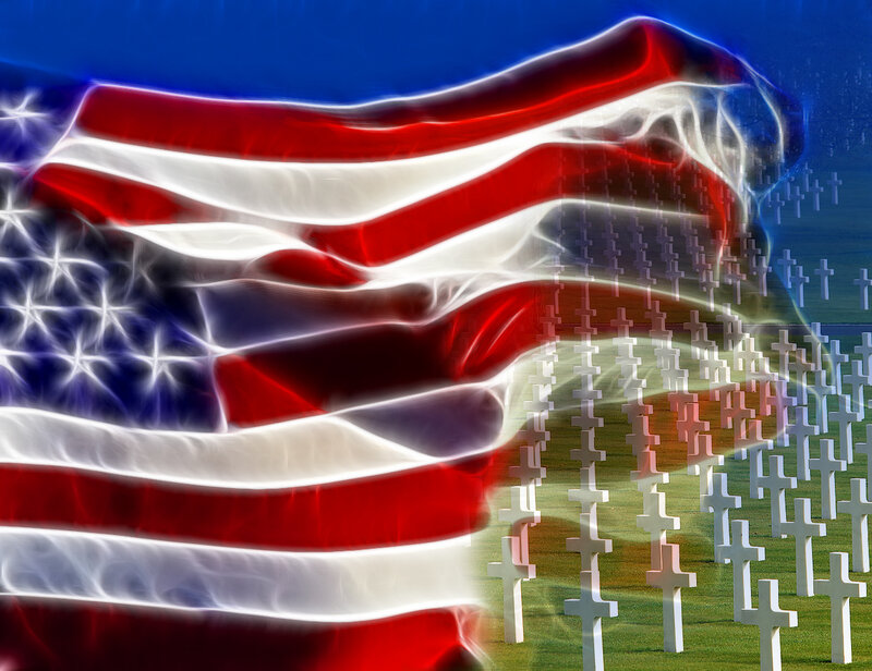 American Flag and Graves