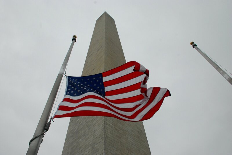 American Flag and Obelisk