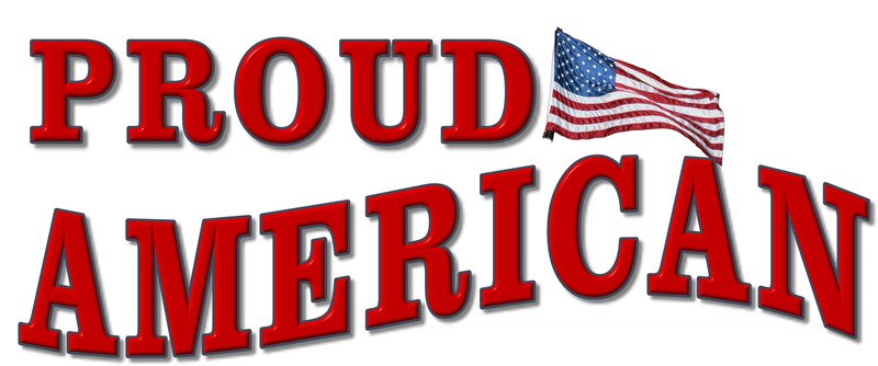 American Flag and Text