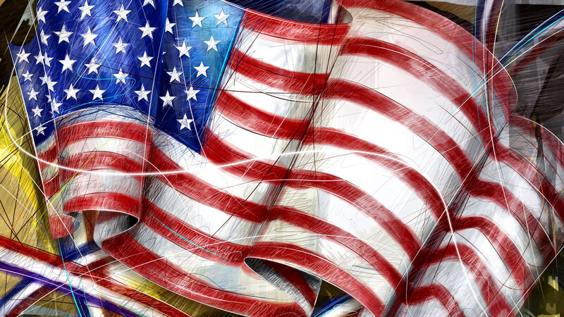 American Flag Artwork — Red