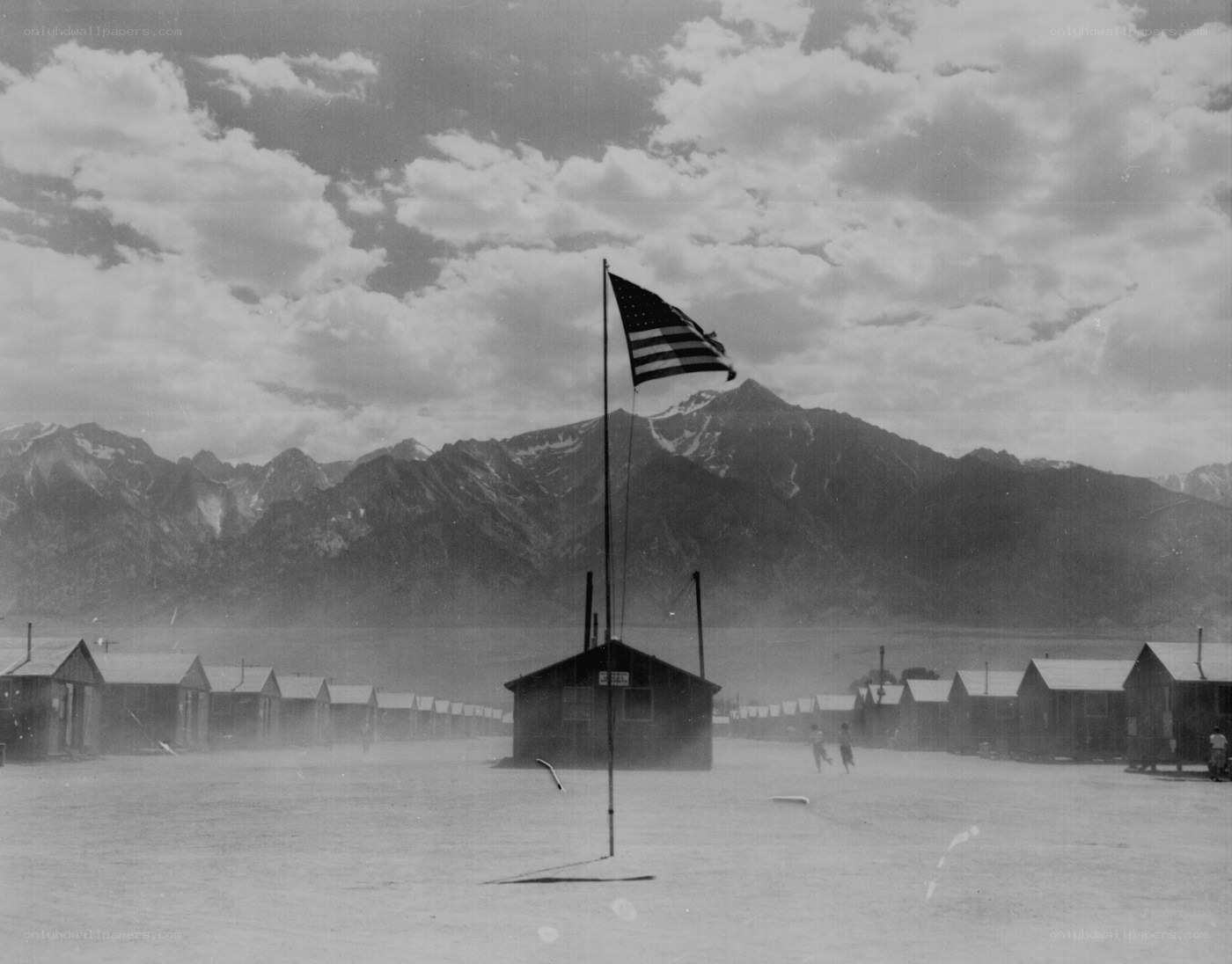 American flag at a camp