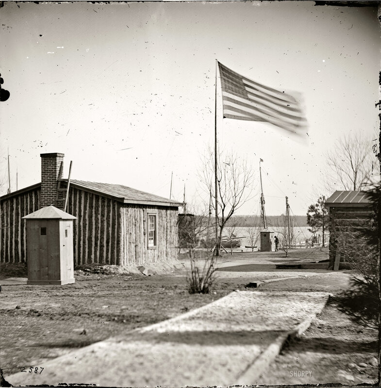 American flag at a military outpost