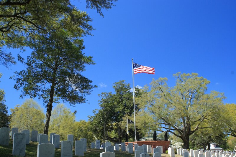 American Flag at Cemetery