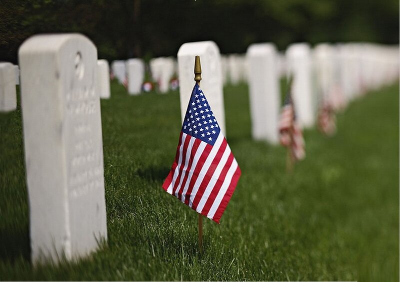 American Flag at Gravesite