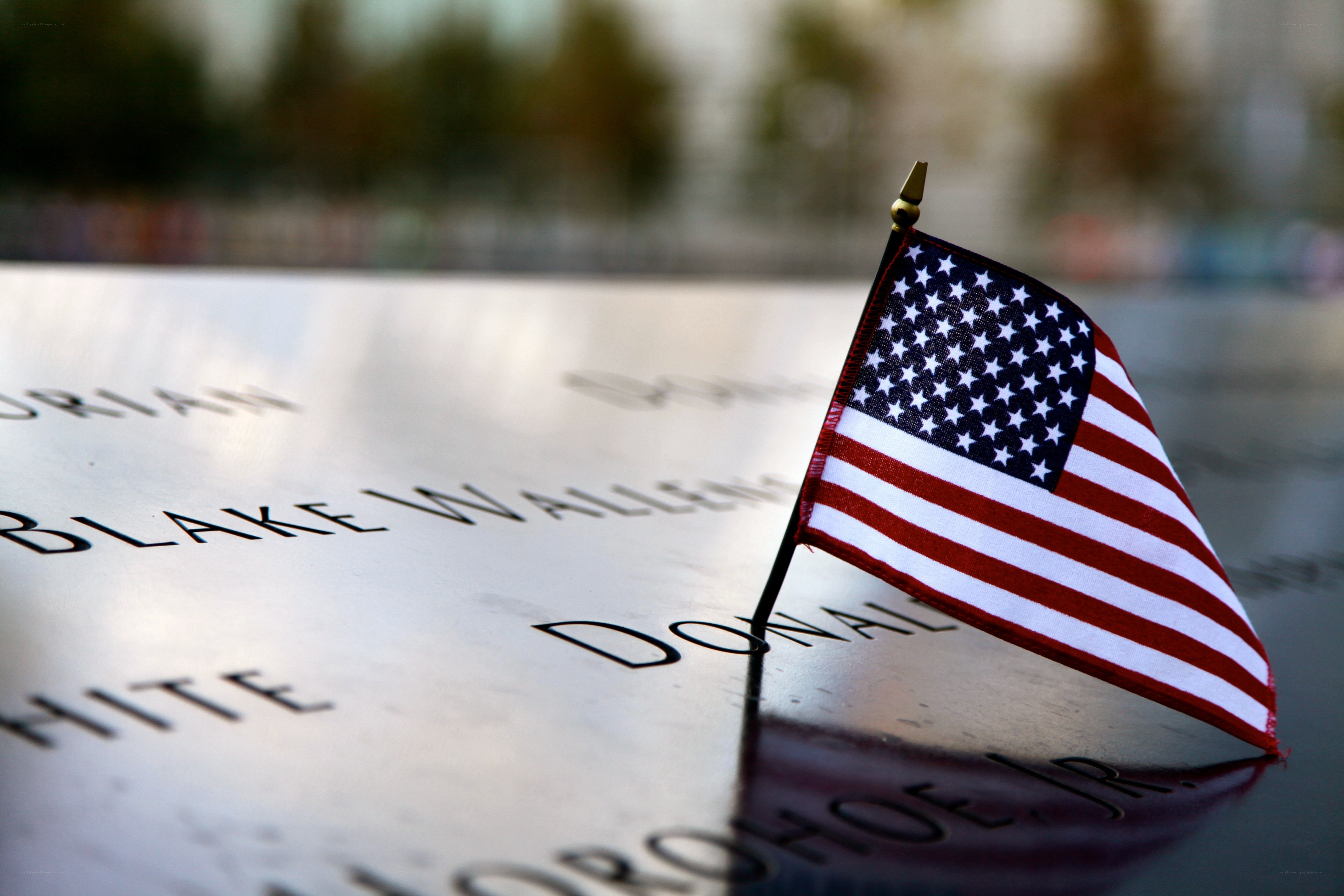 American flag at memorial