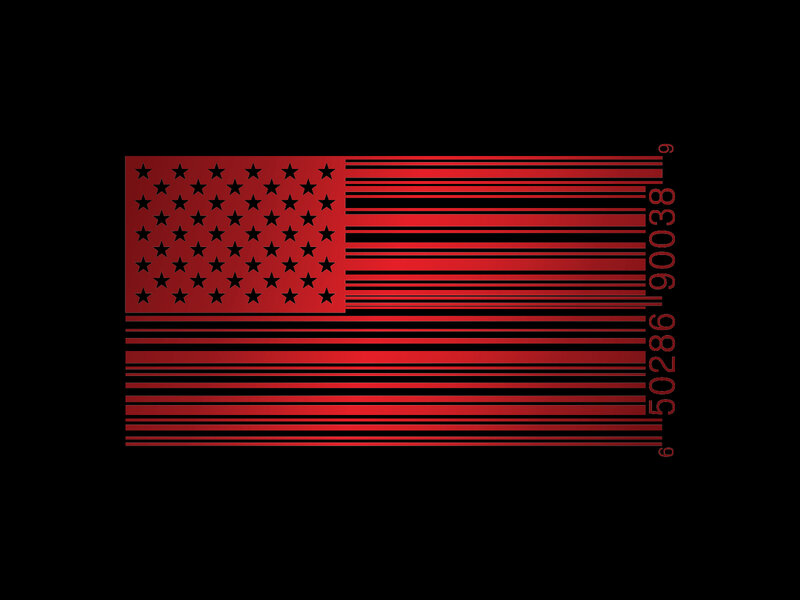 American flag barcode design