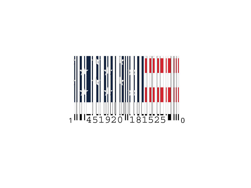 American flag barcode