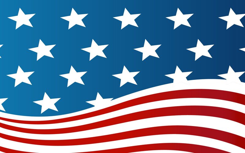 American Flag — Blue, Patriotic, Vector Art, Stars, Stripes