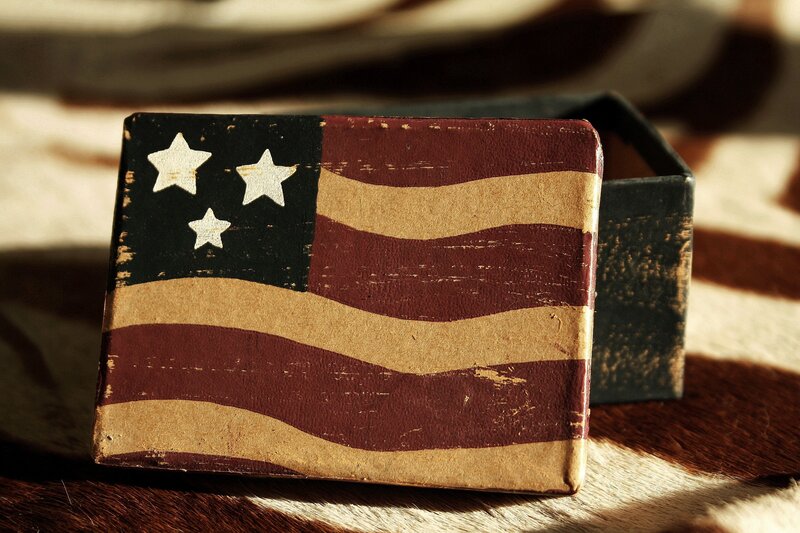 American flag box on hide