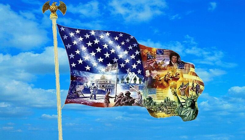 American Flag Collage — Blue