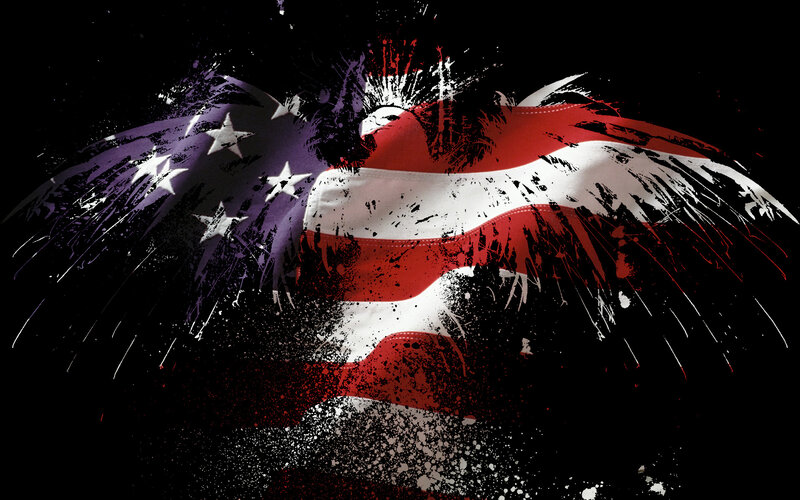 American flag eagle art