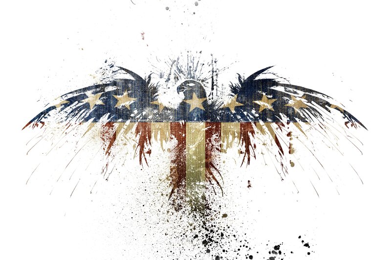 American flag eagle art