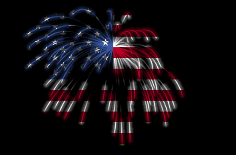 American flag fireworks display