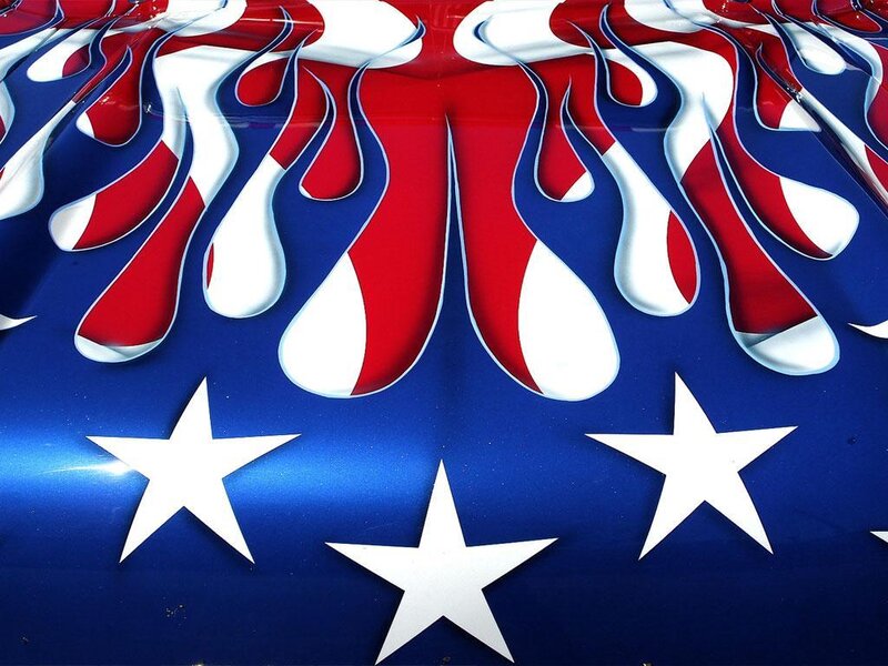 American flag flame design
