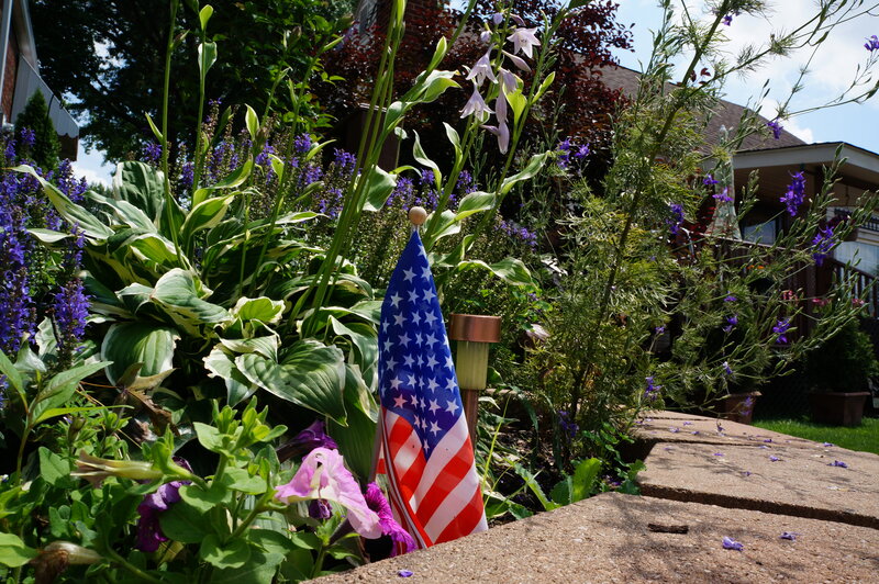American Flag in Garden
