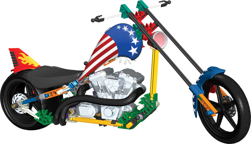 American Flag Motorcycle — Red