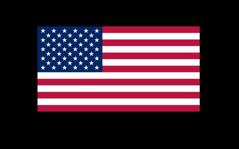 American flag on black background