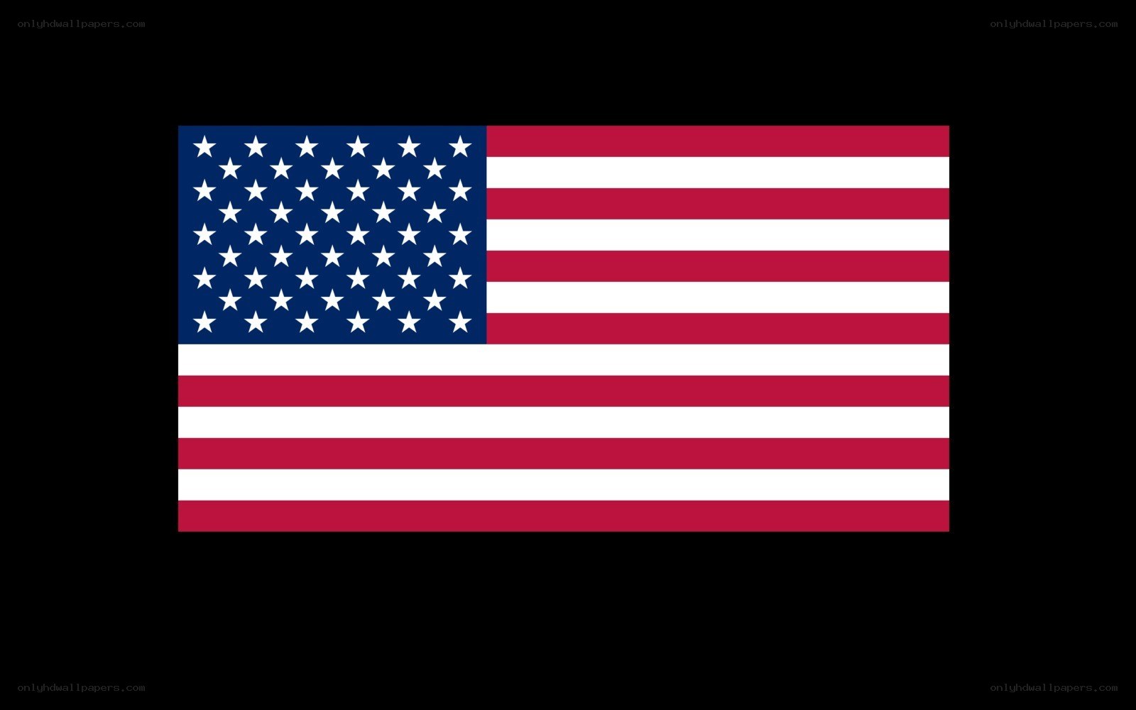 American flag on black background
