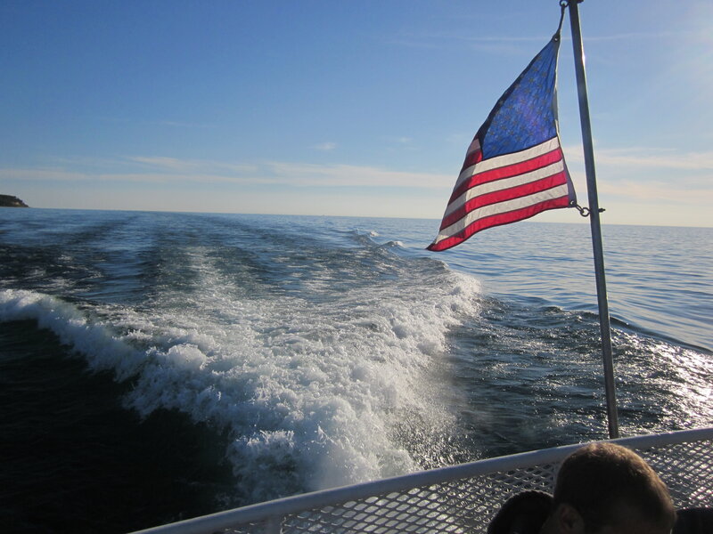American Flag on Boat