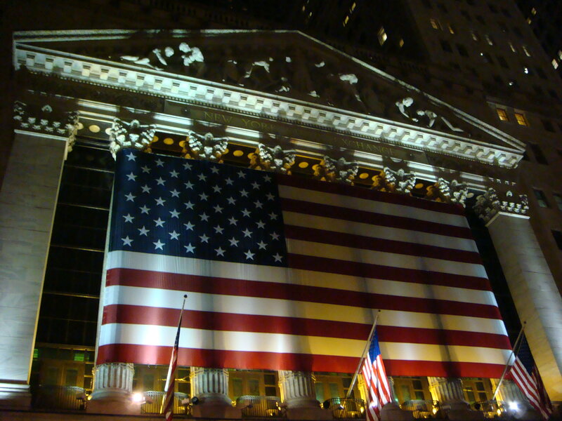 American Flag on Building