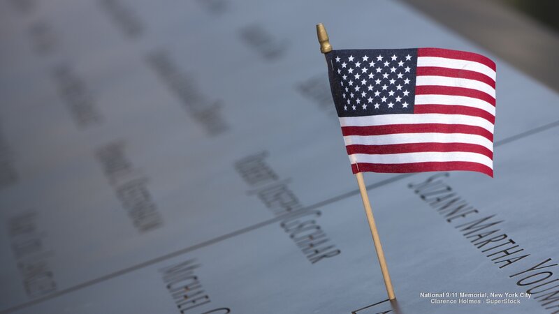 American Flag on Memorial