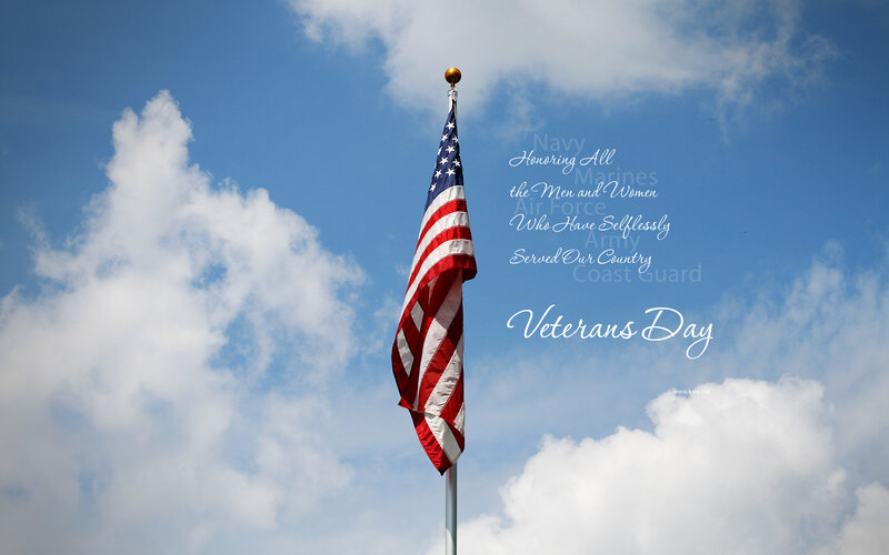 American Flag on Pole — Blue, Patriotic