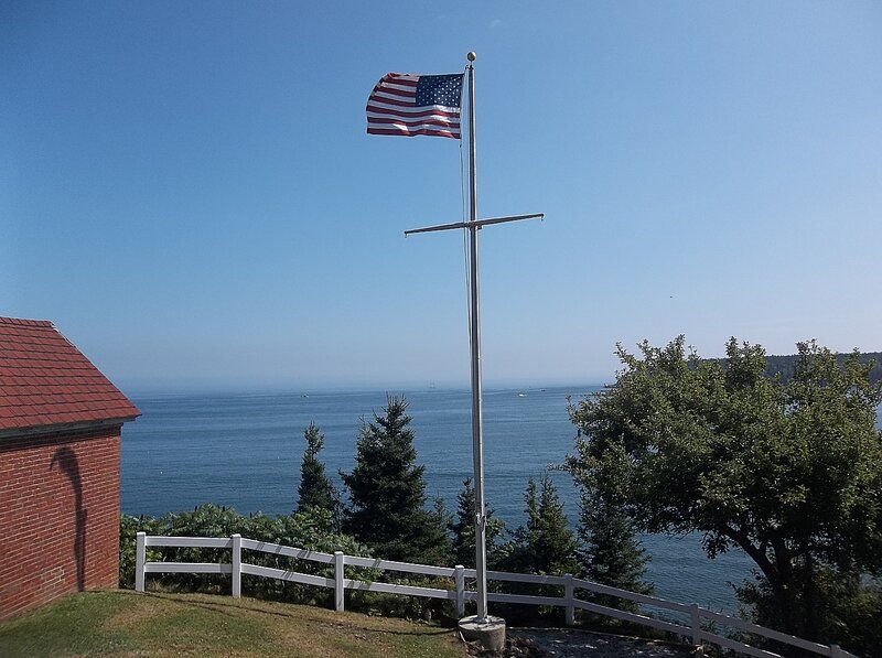 American Flag on Pole — Blue, Serene, Afternoon