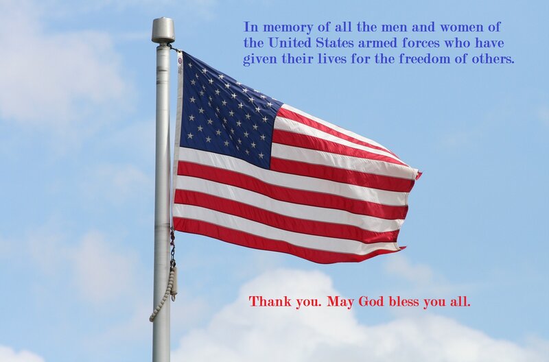 American Flag on Pole — Blue, Solemn, Afternoon