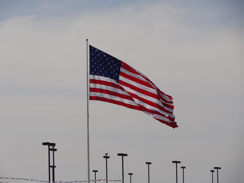 American Flag on Pole — Red, Calm
