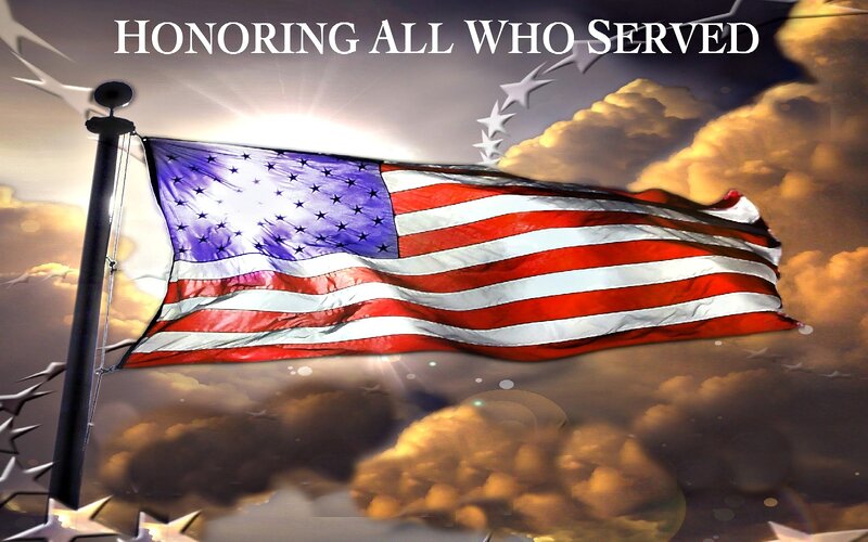 American Flag on Pole — Red, Dramatic