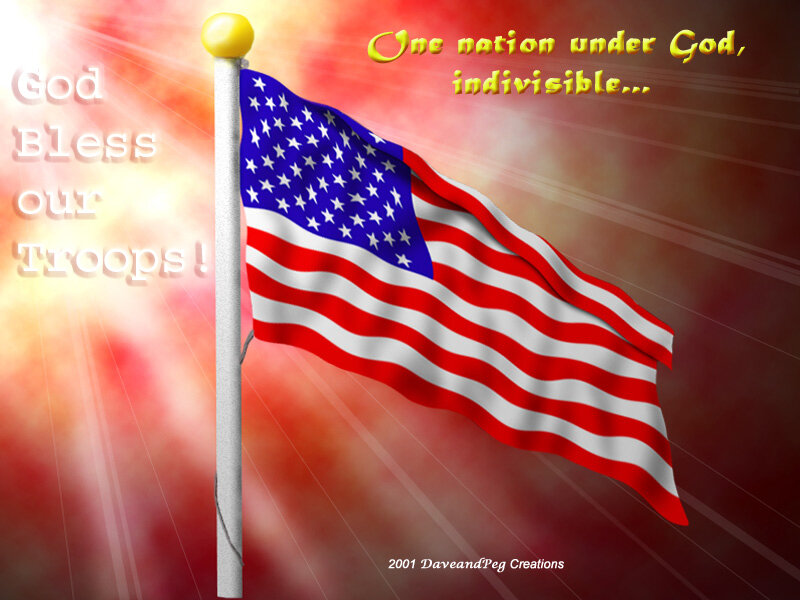 American Flag on Pole — Red, Patriotic