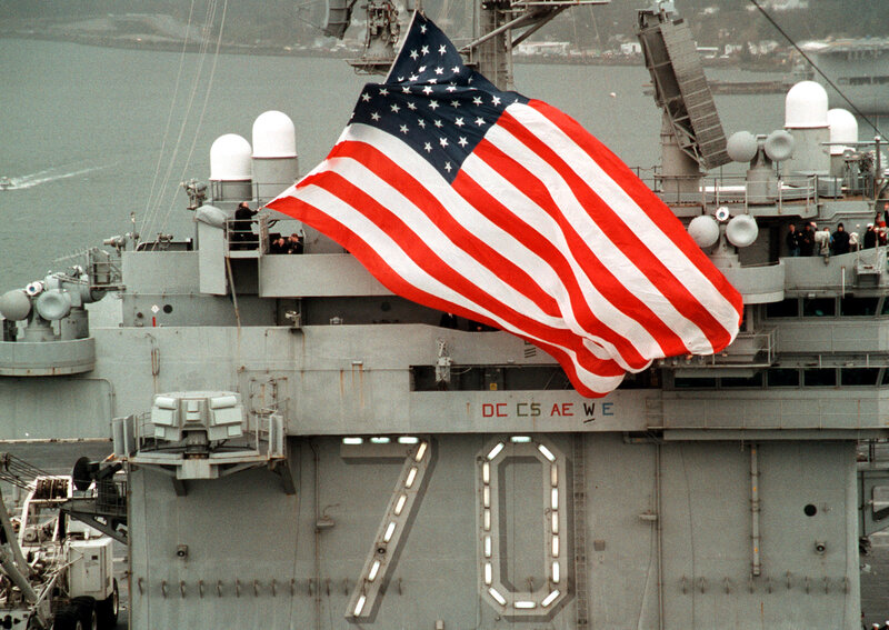 American Flag on Ship