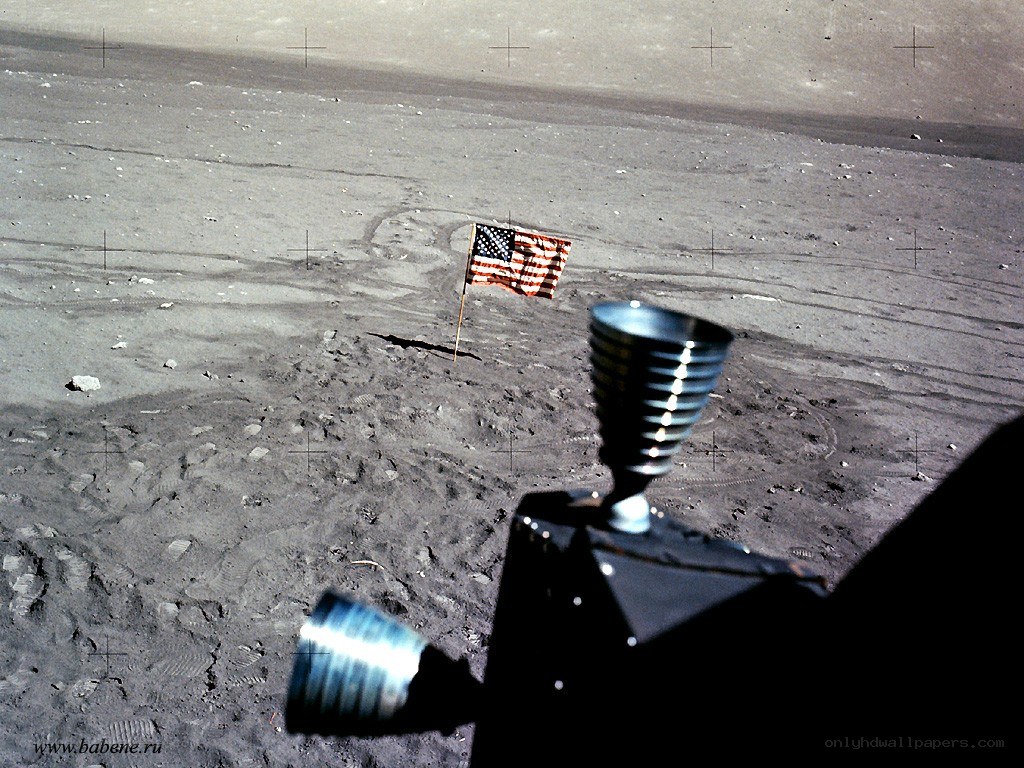 American flag on the Moon