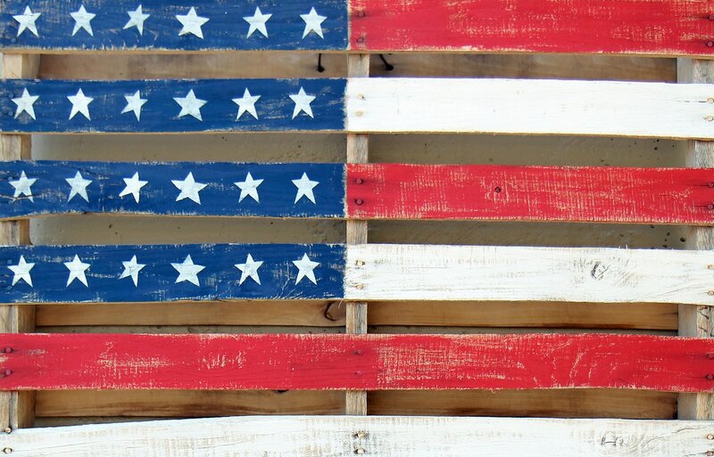 American Flag on Wood