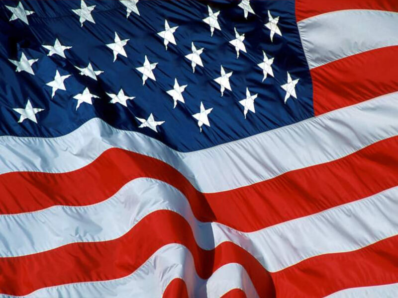 American Flag — Patriotic, White
