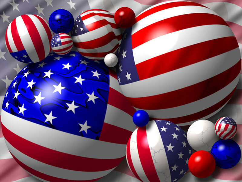 American flag spheres
