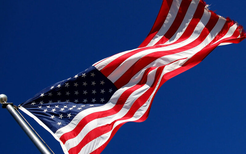 American Flag Waving — Blue, Patriotic